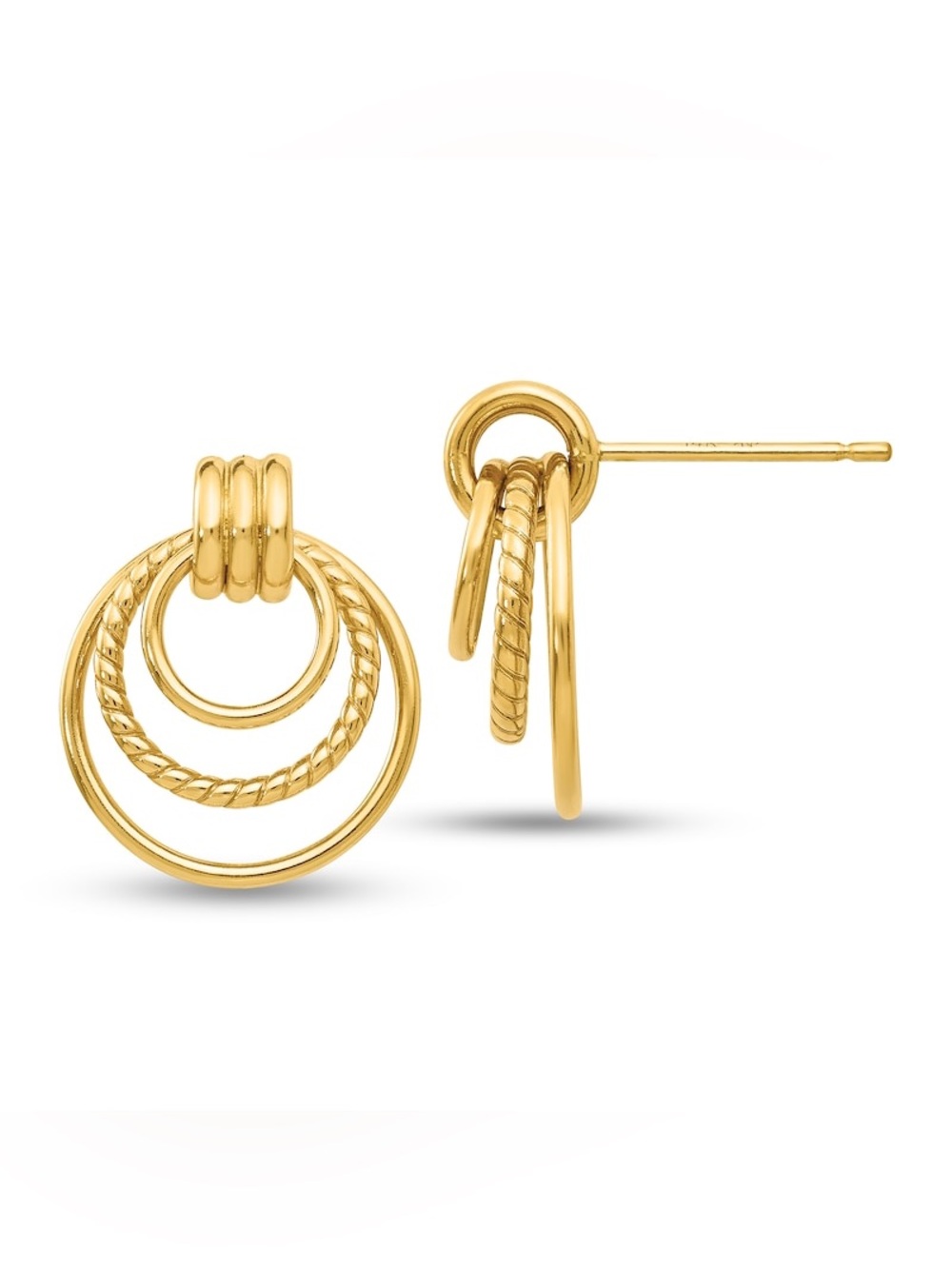 Peoples Jewellers Layered Circles Doorknocker Drop Earrings in 10k Gold